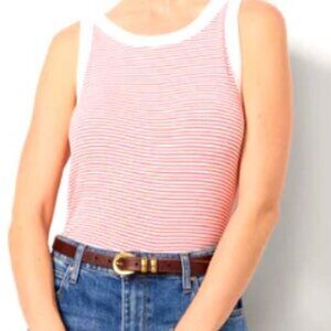 Evereve Red White No Sleeve Top Size Small NWOT